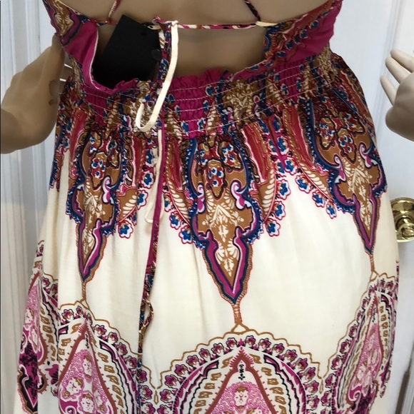 #50 Girly & Flirty IVORY/ FUCHSIA MAXI DRESS - Picture 8 of 8